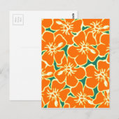 Orange Hibiskus Blume Tropical Hawaiian Luau Postkarte (Vorne/Hinten)
