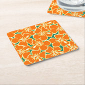 Orange Hibiskus Blume Tropical Hawaiian Luau Rechteckiger Pappuntersetzer (angewinkelt)