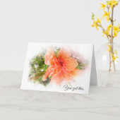 Orange Hibiskus Denken Sie an Sie Karte (Gelbe Blume)