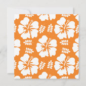 Orange Hibiskus-Hochzeits-Einladungen Einladung (Rückseite)