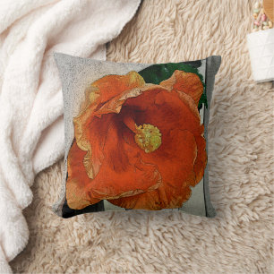 ORANGE HIBISKUS KISSEN
