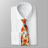 Orange Hibiskus Krawatte (Gebunden)