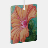 Orange Hibiskus Ornament Aus Metall (Vorderseite Rechts)