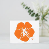 Orange Hibiskus Postkarte (Stehend Vorderseite)