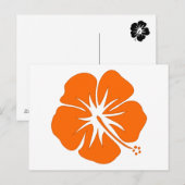 Orange Hibiskus Postkarte (Vorne/Hinten)
