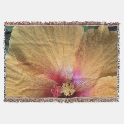 Orange Hibiskus Ruffle Decke (Vorderseite)