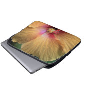 Orange Hibiskus Ruffle Laptopschutzhülle (Vorne Knopf)