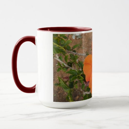 Orange Hibiskus Tasse - wählen Sie Stil & Farbe (Links)