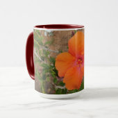 Orange Hibiskus Tasse - wählen Sie Stil & Farbe (Vorderseite Links)