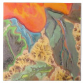 Orange Hibiskus Teil 11 von 12 Fliese (Vorderseite)