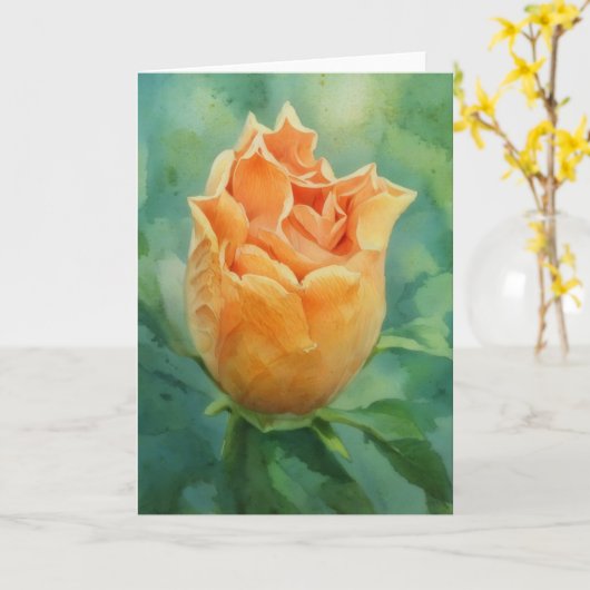 Orange Hibiskus Tropical Blume Art Note Card Karte (Gelbe Blume)