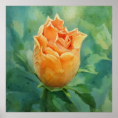 Orange Hibiskus Tropical Blume Floral Art Poster (Vorne)