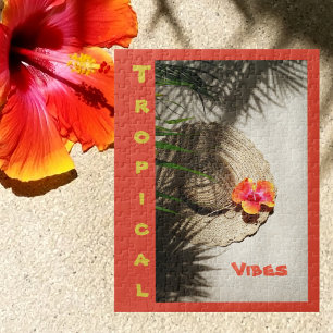 Orange Hibiskus Tropical Vibes Puzzle