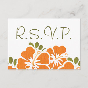 ORANGE HIBISKUS UAWG WEDING-ANTWORTKARTEN RSVP KARTE