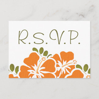 ORANGE HIBISKUS UAWG WEDING-ANTWORTKARTEN RSVP KARTE