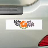 Orange Hibiskus und Blätter Autoaufkleber (Auf Auto)