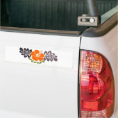 Orange Hibiskus und Blätter Autoaufkleber (Auf Lkw)