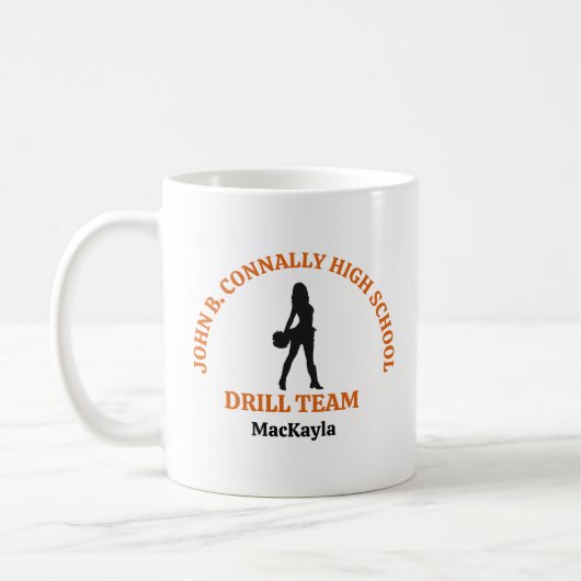 Orange High School Drill Team Tänzerin Personalisi Kaffeetasse (Links)