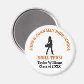 Orange High School Drill-Team-Tänzerin Personalisi Magnet (Vorderseite/Rückseite)