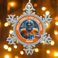 Orange High School Football Player Foto Custom