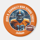Orange High School Football Player Foto Magnet (Vorne)