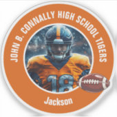 Orange High School Football Player Foto Notebook Aufkleber (Vorderseite)