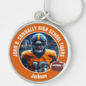 Orange High School Football Player Foto Schlüsselanhänger (Vorne)
