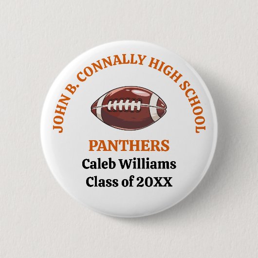 Orange High School Footballmannschaft individuell Button (Vorderseite)