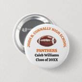 Orange High School Footballmannschaft individuell Button (Vorne & Hinten)