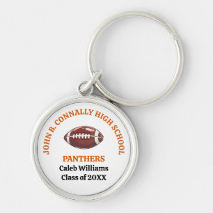 Orange High School Footballmannschaft Personalisie Schlüsselanhänger