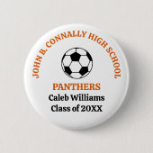 Orange High School Fußballmannschaft Personalisier Button (Vorderseite)