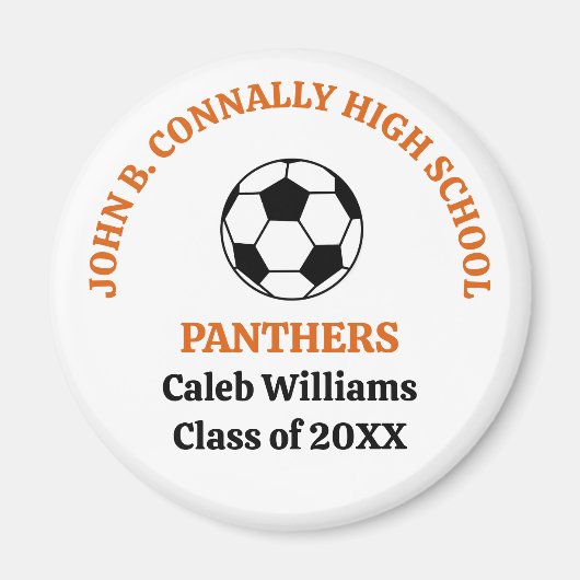 Orange High School Fußballmannschaft Personalisier Magnet (Vorne)