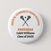 Orange High School Lacrosse-Mannschaft Personalisi Button (Vorderseite)