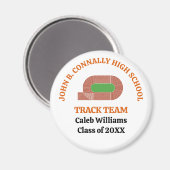 Orange High School Leichtathletik-Team Custom Runn Magnet (Vorderseite/Rückseite)