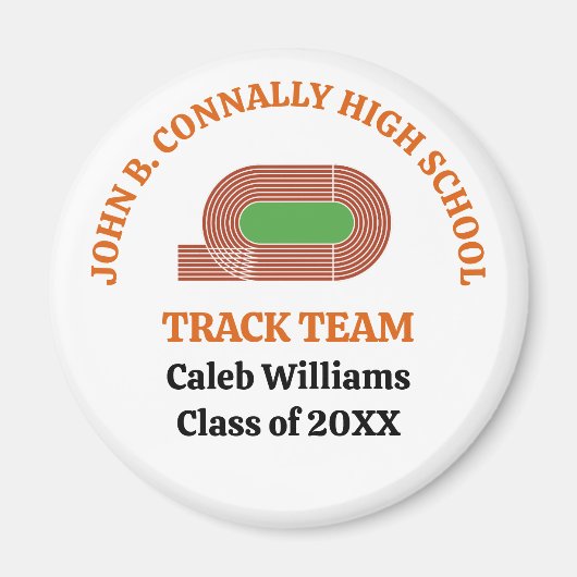 Orange High School Leichtathletik-Team Custom Runn Magnet (Vorne)