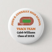 Orange High School-Leichtathletikteam Individuelle Button (Vorderseite)