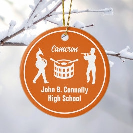 Orange High School Marching Band Custom Christmas Keramik Ornament