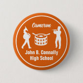 Orange High School Marching Band Personalisiert Button (Vorderseite)