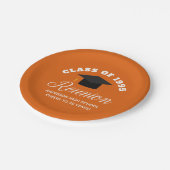 Orange High School Wiedersehen Personalisiert Part Pappteller (Schrägansicht)