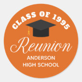 Orange High School Wiedersehen Personalisiert Part Runder Aufkleber (Vorderseite)