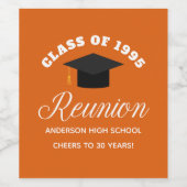 Orange High School Wiedersehen Personalisiert Part Weinetikett (Einzelnes Label)