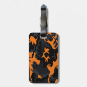 Orange Highlights Camouflage Gepäckanhänger (Rückseite vertikal)