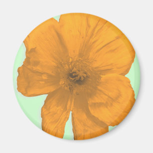 Orange HilfePopArt Blume Magnet