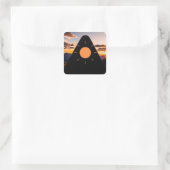 Orange Himmel Quadratischer Aufkleber (Tasche)