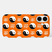 Orange Hintergrund Chinesisches Yinyang-Muster Case-Mate iPhone Hülle (Rückseite (Horizontal))