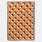 Orange Hintergrund Chinesisches Yinyang-Muster Decke (Vorderseite Vertikal)