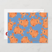 Orange Hippo Head Collage Postkarte (Vorne/Hinten)