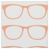 Orange Hipster Geek Glasses Fabric Stoff (Nahaufnahme)