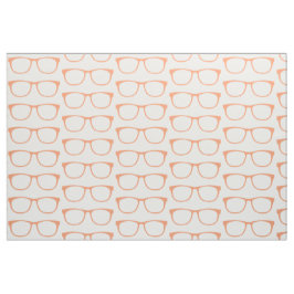 Orange Hipster Geek Glasses Fabric Stoff