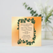 Orange Hochzeit im Herbst Einladung (Stehend Vorderseite)